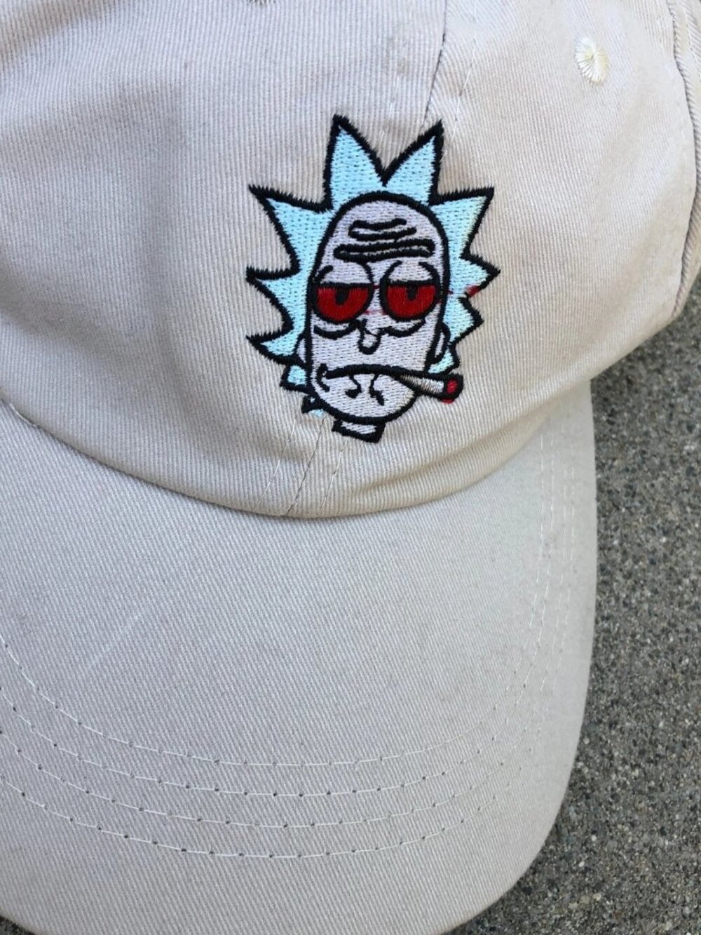 RICK AND MORTY Cigarette Baseball Dad Hat Men's Adjustable Cap Khaki - Picture 3 of 6